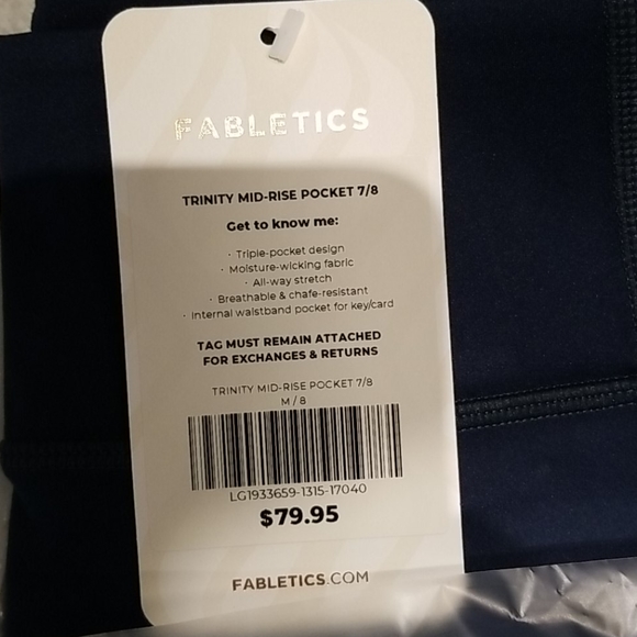 🔮 NWT - Fabletics - NOT ONLINE OR IN STORES - Trinity Mid-Rise Pocket 7/8-M - Picture 8 of 16
